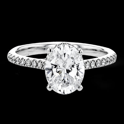 Simon G. 0.32 ctw Halo 18k White Gold Oval Cut Engagement Ring