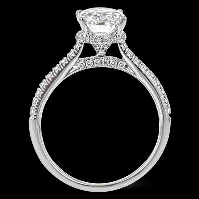 Simon G. 0.32 ctw Halo 18k White Gold Oval Cut Engagement Ring