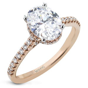 Simon G Bridal Oval-Cut Hidden Halo Engagement Ring In 18K Gold With Diamonds (Rose)