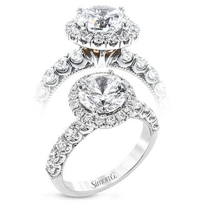 Simon G Bridal Round-Cut Halo Engagement Ring In 18K Gold With Diamonds (White)