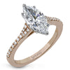 Simon G Bridal Marquise-Cut Engagement Ring In 18K Gold With Diamonds (Rose)