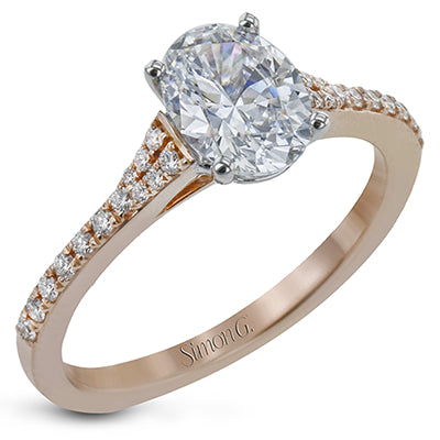 Simon G Bridal Oval-Cut Engagement Ring In 18K Gold With Diamonds (Rose)