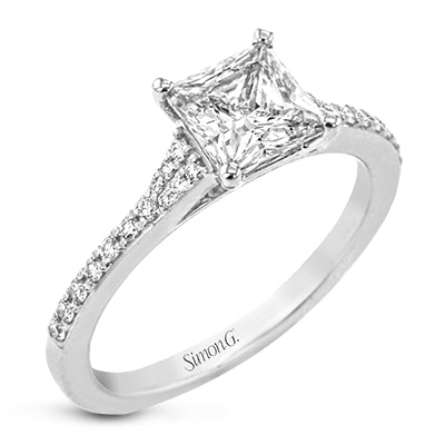 Simon G Bridal Princess-Cut Engagement Ring In 18K Gold With Diamonds (White)