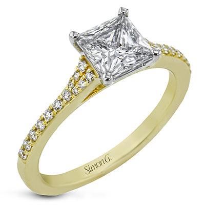 Simon G Bridal Princess-Cut Engagement Ring In 18K Gold With Diamonds (Yellow)