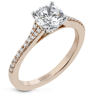 Simon G Bridal Round-Cut Engagement Ring In 18K Gold With Diamonds (Rose)