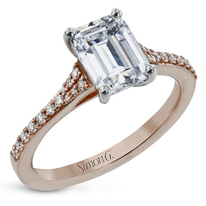 Simon G Bridal Emerald-Cut Engagement Ring In 18K Gold With Diamonds (Rose)