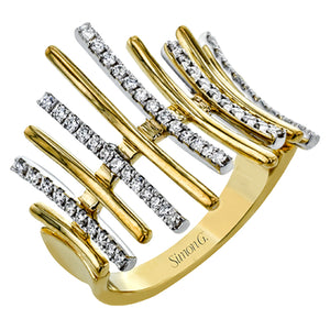 Simon G Fashion Right Hand Ring In 18K Gold With Diamonds (White,Yellow)