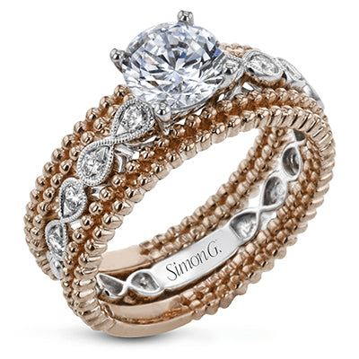 Simon G Bridal Round-Cut Engagement Ring & Matching Wedding Band In 18K Gold With Diamonds (White,Rose)