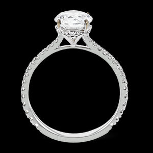 Simon G. Straight Platinum White Round Cut Engagement Ring