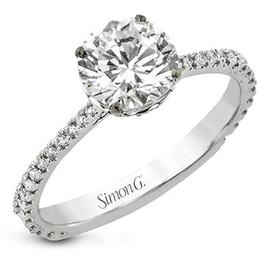 Simon G Bridal Round-Cut Hidden Halo Engagement Ring In 18K Gold With Diamonds (White)