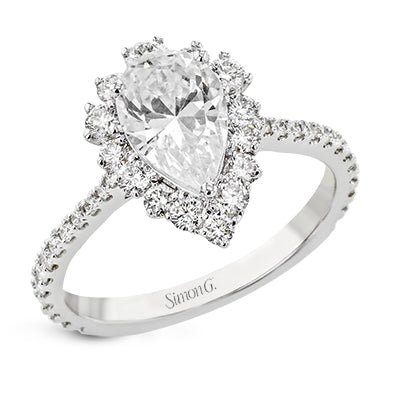 Simon G Bridal Pear-Cut Halo Engagement Ring In 18K Gold With Diamonds (White)