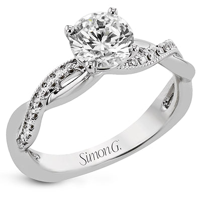 Simon G Bridal Round-Cut Criss-Cross Engagement Ring In 18K Gold With Diamonds (White)