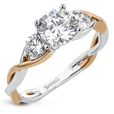 Simon G Bridal Round-Cut Three-Stone Engagement Ring In 18K Gold With Diamonds (White,Rose)