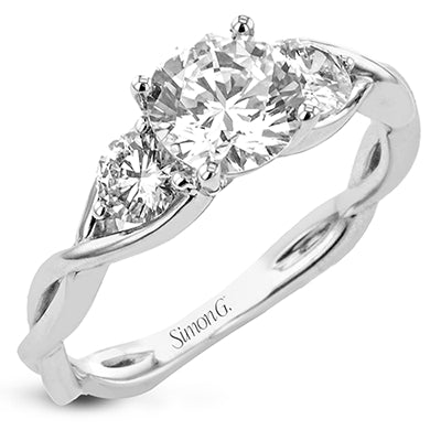 Simon G Bridal Round-Cut Three-Stone Engagement Ring In 18K Gold With Diamonds (White)