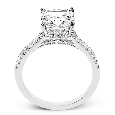 Simon G Bridal Cushion-Cut Hidden Halo Engagement Ring In 18K Gold With Diamonds (White)