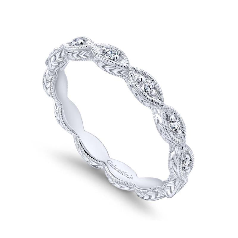 Gabriel & Co. 14k White Gold Stackable Diamond Ring