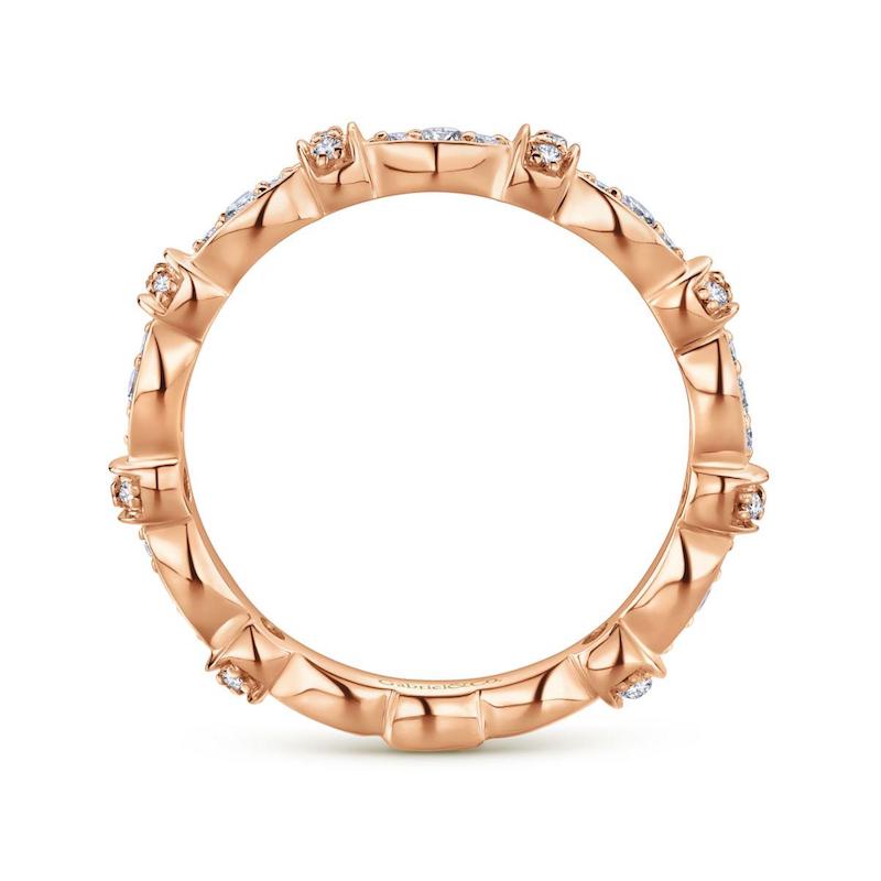 Gabriel & Co. 14k Rose Gold Stackable Diamond Ring
