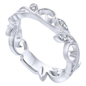 Gabriel & Co. 14k White Gold Stackable Diamond Ring