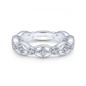 Gabriel & Co. 14k White Gold Stackable Diamond Ring