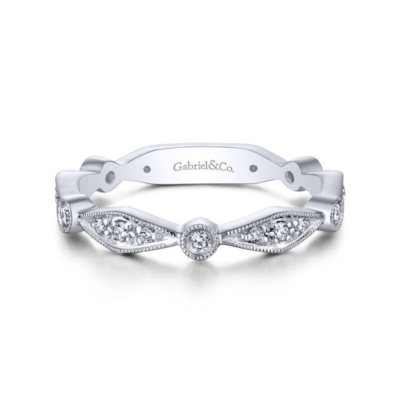 Gabriel & Co. 14k White Gold Stackable Diamond Ring