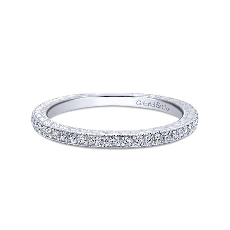 Gabriel & Co. 14k White Gold Stackable Diamond Ring