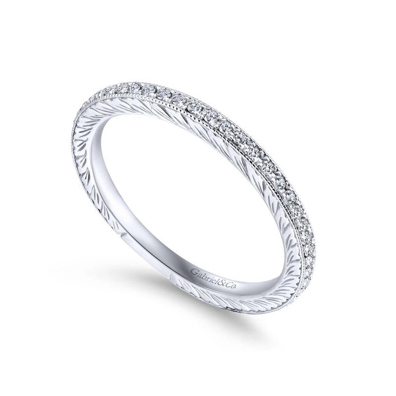 Gabriel & Co. 14k White Gold Stackable Diamond Ring