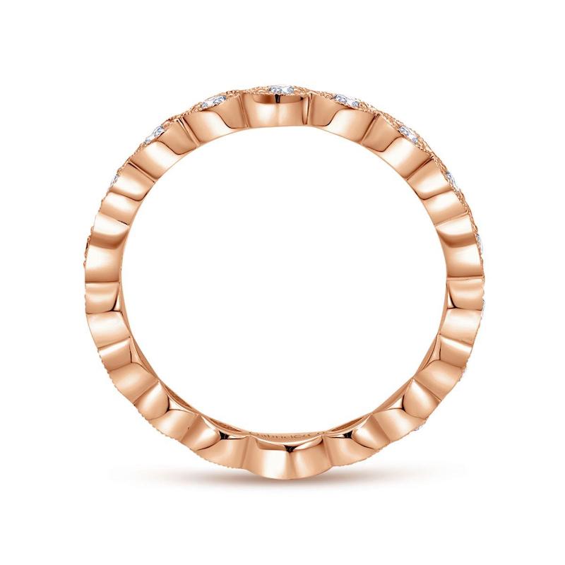 Gabriel & Co. 14k Rose Gold Stackable Diamond Ring