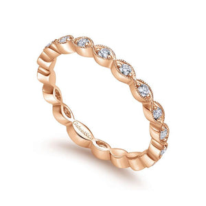 Gabriel & Co. 14k Rose Gold Stackable Diamond Ring