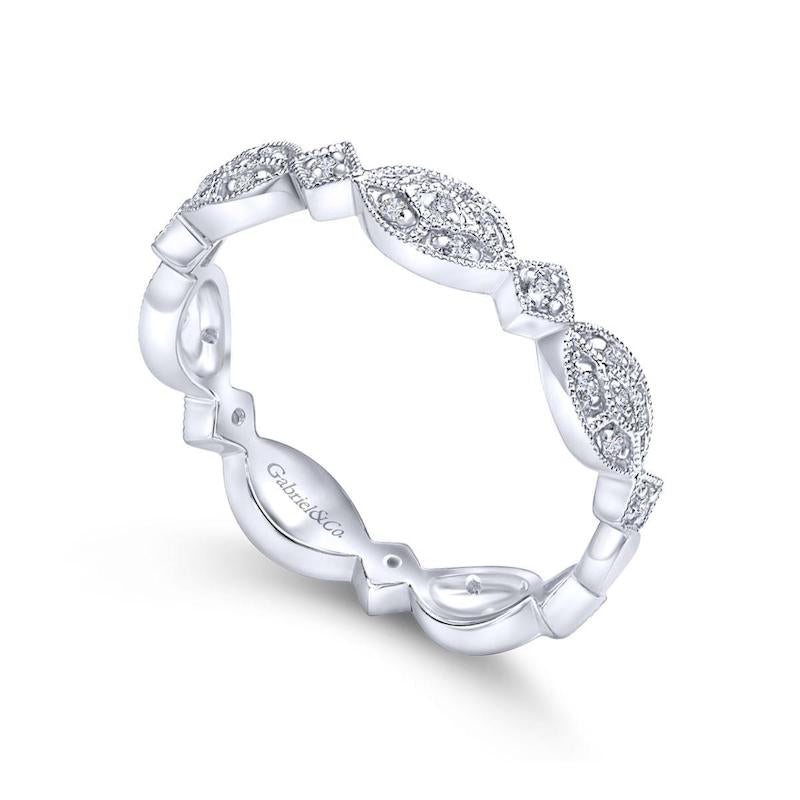 Gabriel & Co. 14k White Gold Stackable Diamond Ring