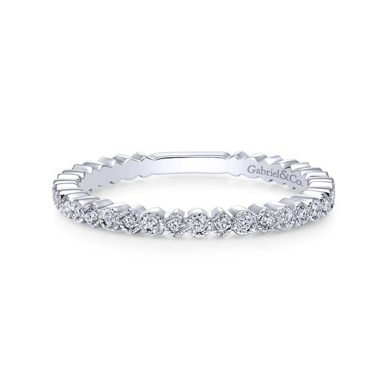 Gabriel & Co. 14k White Gold Stackable Diamond Ring