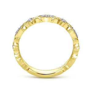Gabriel & Co. 14k Yelow Gold Stackable Diamond Ring