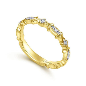 Gabriel & Co. 14k Yelow Gold Stackable Diamond Ring