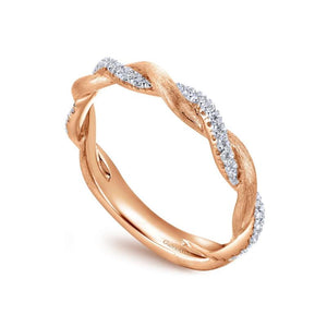 Gabriel & Co. 14k Rose Gold Stackable Diamond Ring