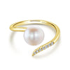 Gabriel & Co. 14k Yellow Gold Grace Pearl & Diamond Ring