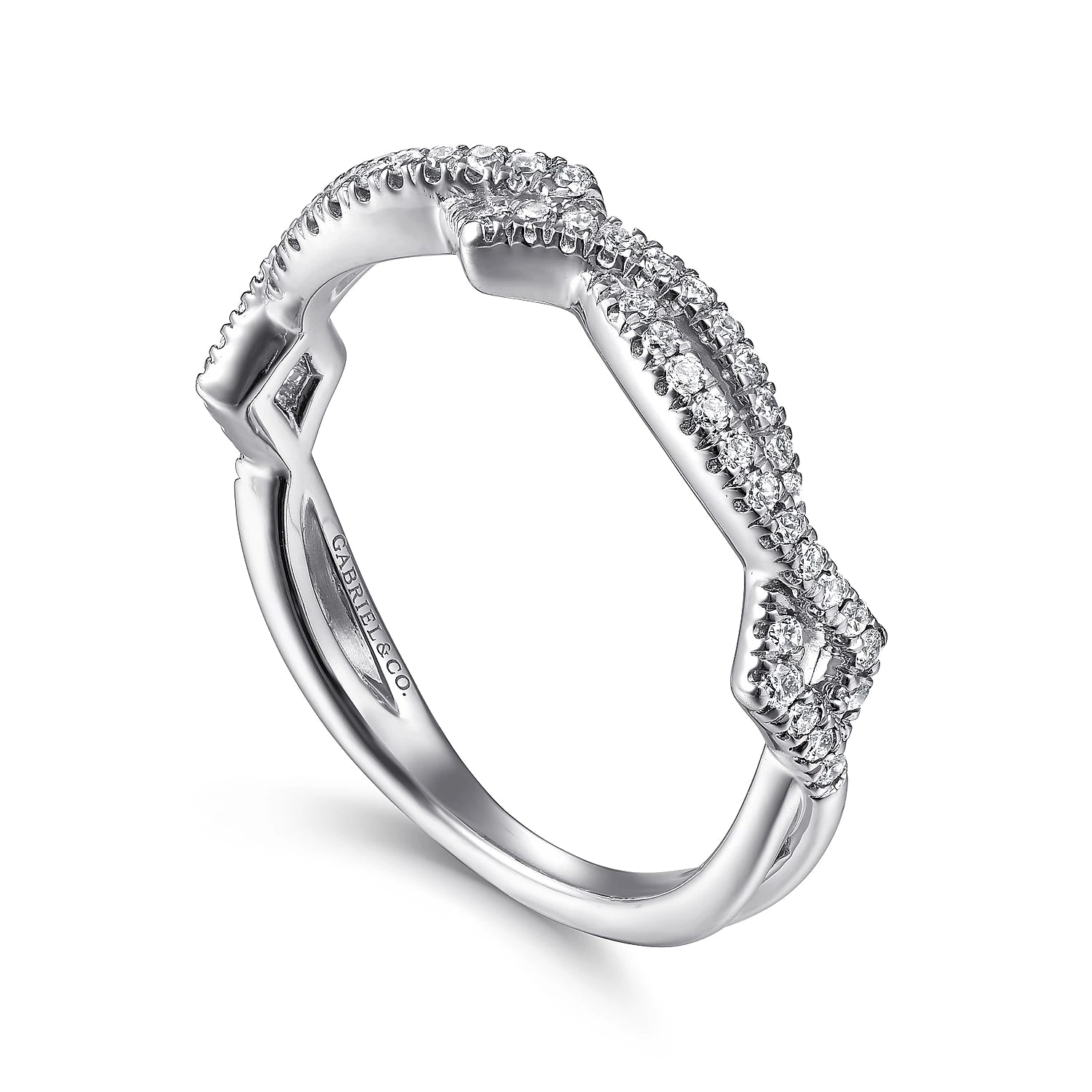 Gabriel & Co. 14k White Gold Stackable Diamond Ring