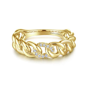 Gabriel & Co. 14k Yellow Gold Stackable Diamond Ring