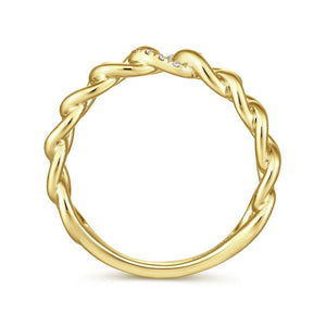 Gabriel & Co. 14k Yellow Gold Stackable Diamond Ring