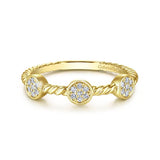 Gabriel & Co. 14k Yellow Gold Stackable Diamond Ring