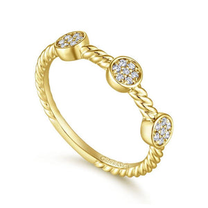 Gabriel & Co. 14k Yellow Gold Stackable Diamond Ring