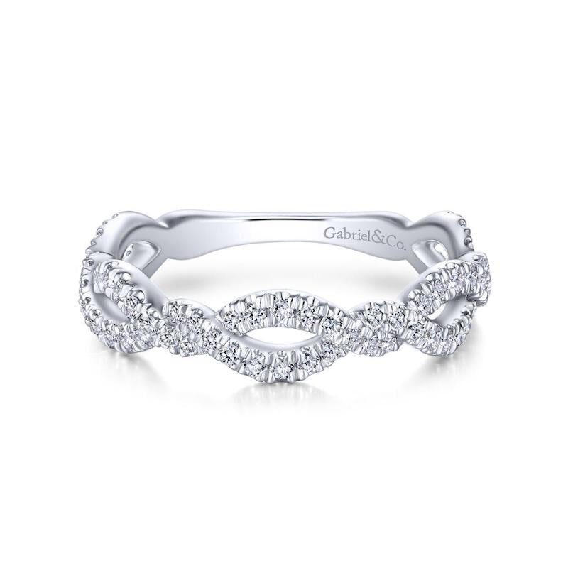 Gabriel & Co. 14k White Gold Stackable Diamond Ring