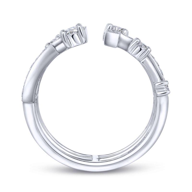 Gabriel & Co. 14k White Gold Art Moderne Ring