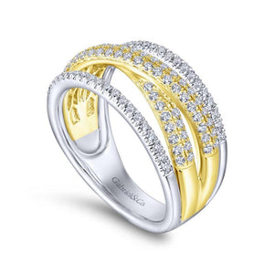 Gabriel & Co. 14k Two Tone Gold Lusso Diamond Ring