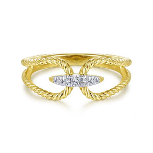 Gabriel & Co. 14k Yellow Gold Hampton Diamond Ring