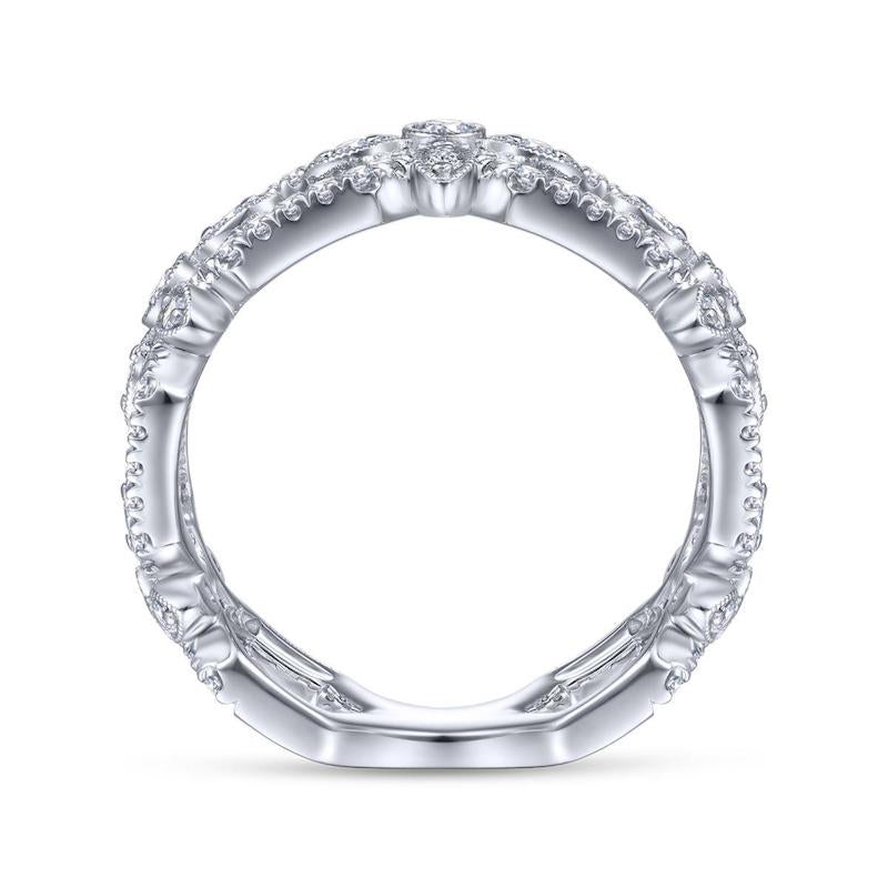 Gabriel & Co. 14k White Gold Art Moderne Diamond Ring