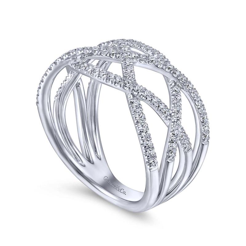 Gabriel & Co. 14k White Gold Lusso Diamond Ring