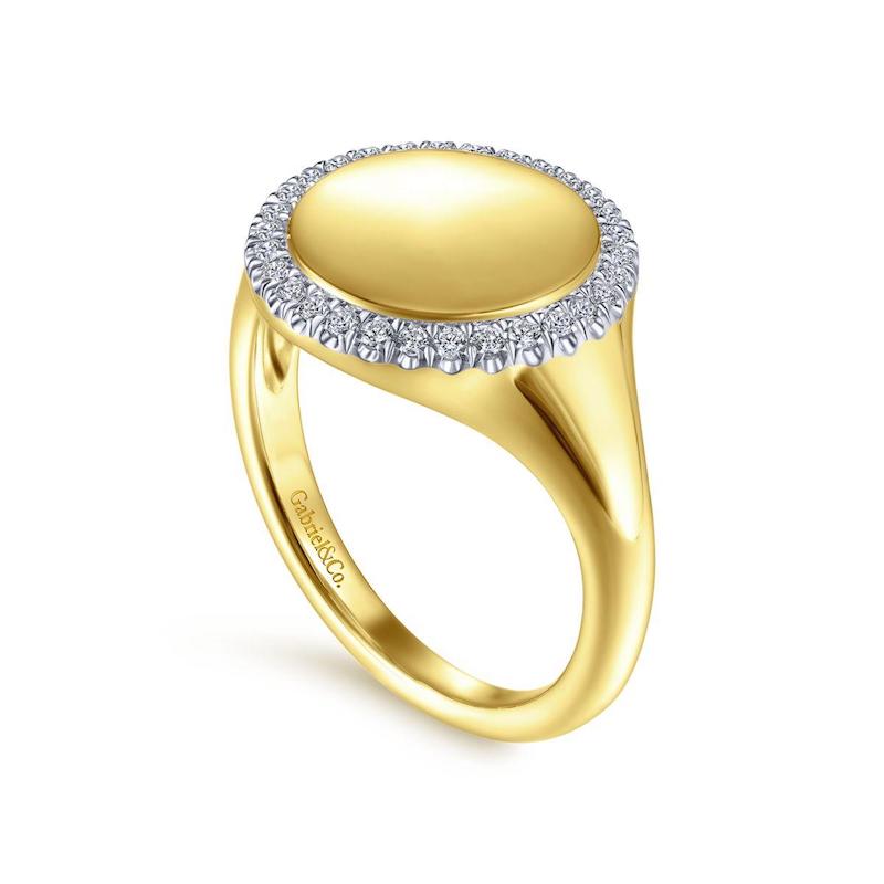 Gabriel & Co. 14k Yellow Gold Contemporary Diamond Ring