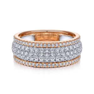 Gabriel & Co. 14k Two Tone Gold Lusso Diamond Ring