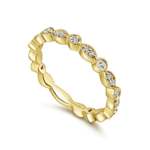 Gabriel & Co. 14k Yellow Gold Stackable Diamond Ring