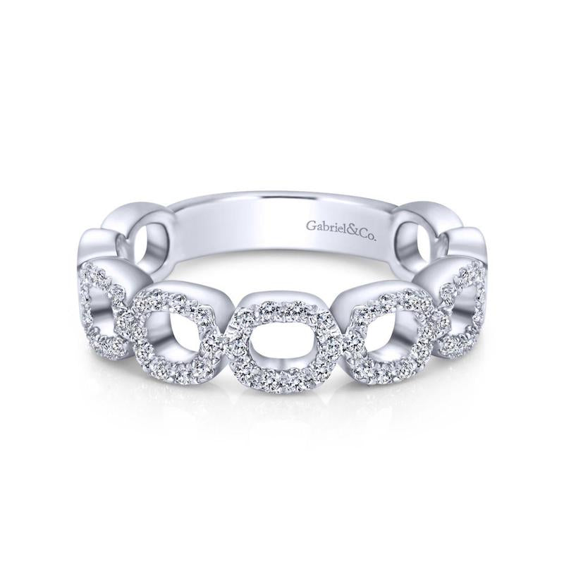 Gabriel & Co. 14k White Gold Stackable Diamond Ring