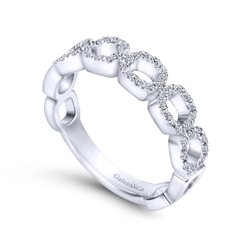 Gabriel & Co. 14k White Gold Stackable Diamond Ring